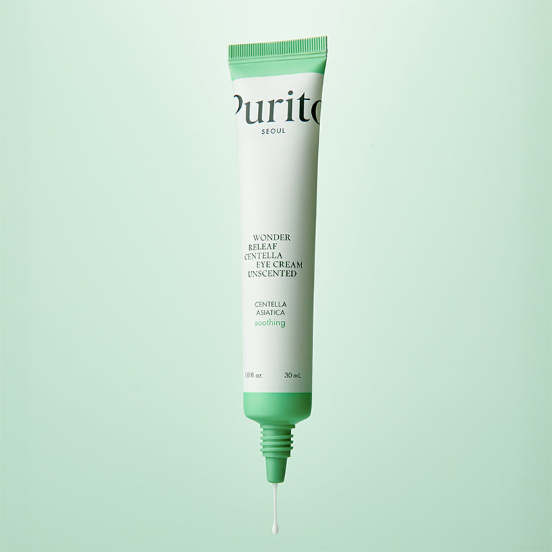 open tube of PURITO SEOUL Centella Unscented Eye Cream 