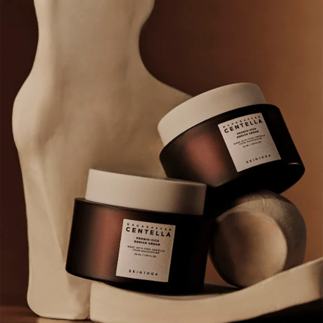 two jars of SKIN1004 Madagascar Centella Probio-Cica Enrich Cream