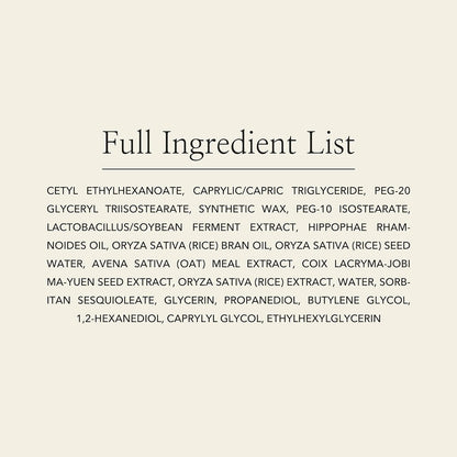 Beauty of Joseon Radiance Cleansing Balm full ingredients list