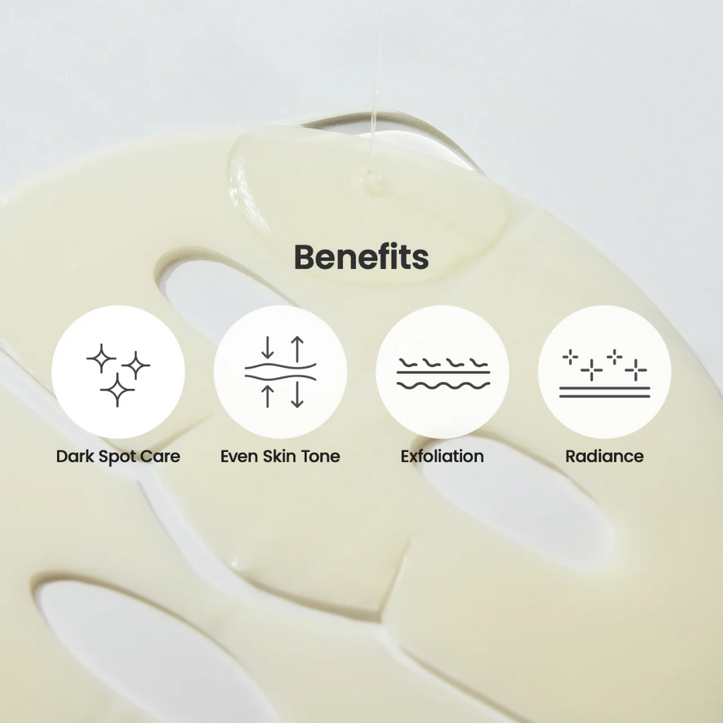 benefits written with Mask lying on a surface in the background