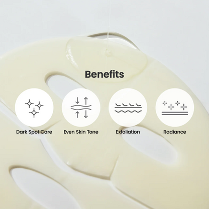 benefits written with Mask lying on a surface in the background