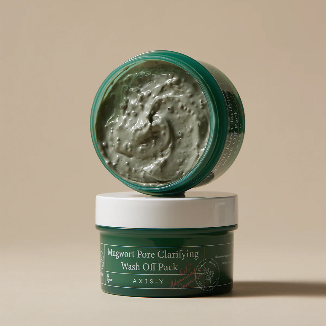 two jars of AXIS-Y Mugwort Pore Clarifying Wash Off Pack 