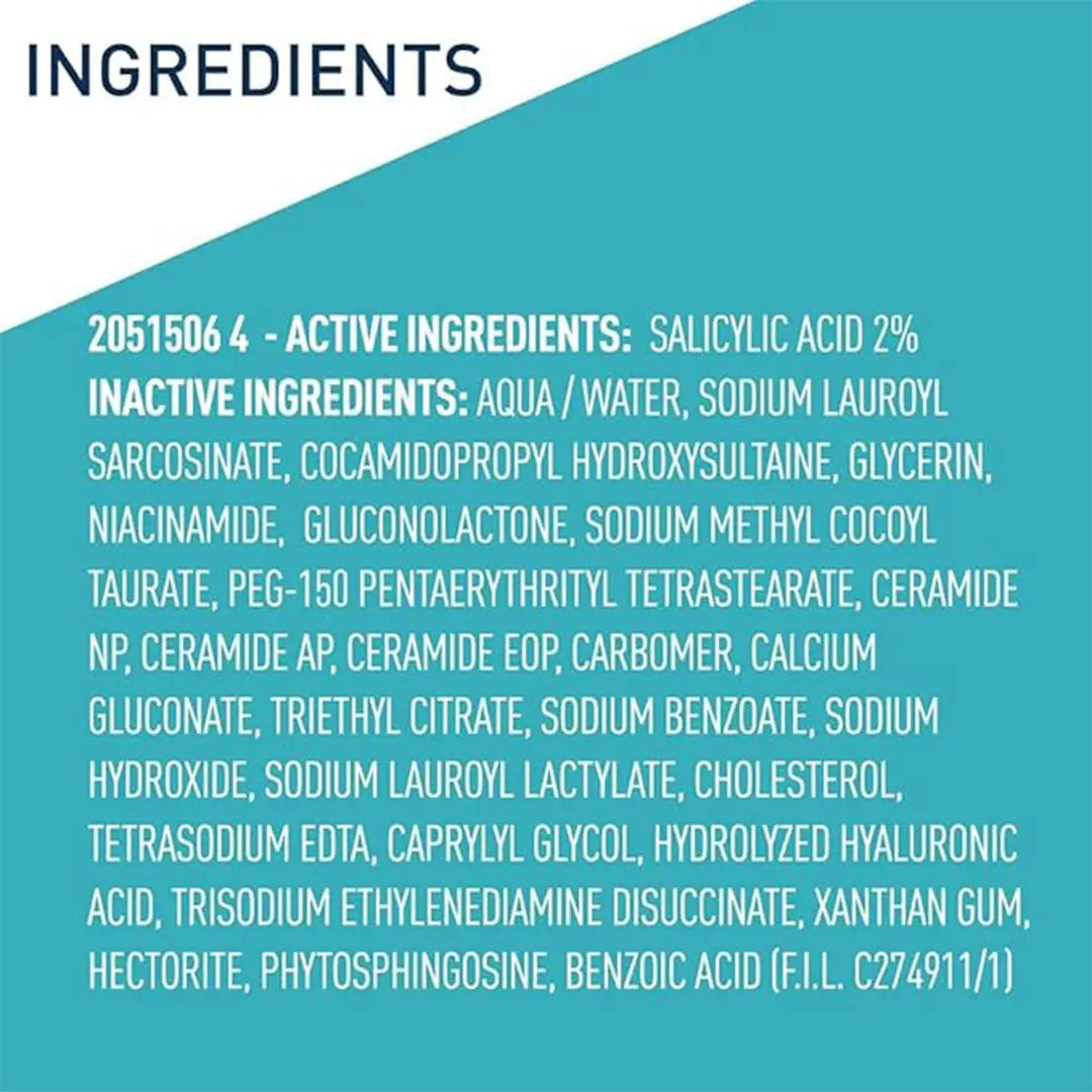 CeraVe Face Wash Acne Treatment Salicylic Acid Cleanser with Purifying Clay for Oily Skin Blackhead Remover and Clogged Pore Control 8 Ounce, multi, 8 Fl Oz, 237 ml CeraVe