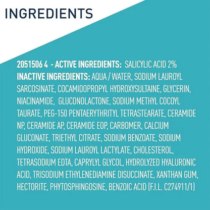 CeraVe Face Wash Acne Treatment Salicylic Acid Cleanser with Purifying Clay for Oily Skin Blackhead Remover and Clogged Pore Control 8 Ounce, multi, 8 Fl Oz, 237 ml CeraVe