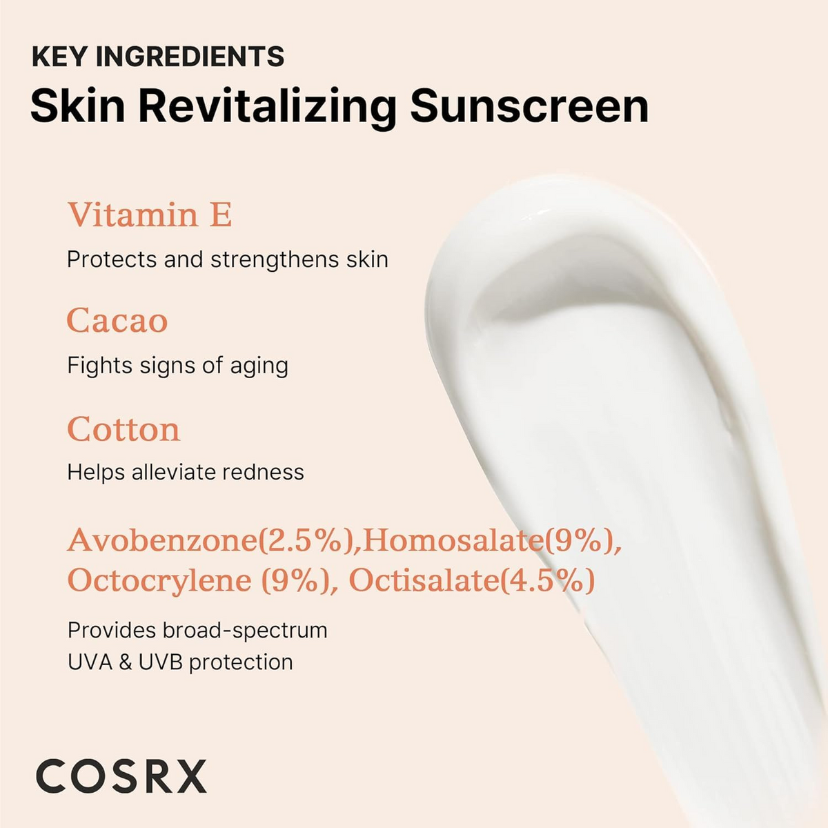 COSRX Vitamin E Vitalizing Sunscreen SPF 50+ 50mL COSRX