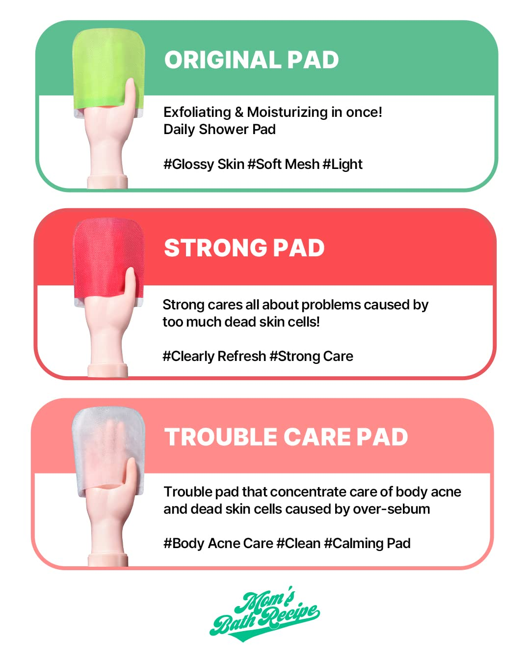 Mom’s Bath Recipe Body Peeling Pad Trouble Care (8 Sheets) Mom's Bath Recipe