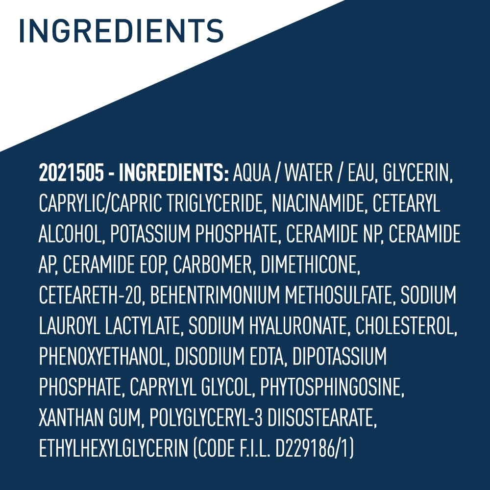 CeraVe PM Facial Moisturizing Lotion product ingredients listed