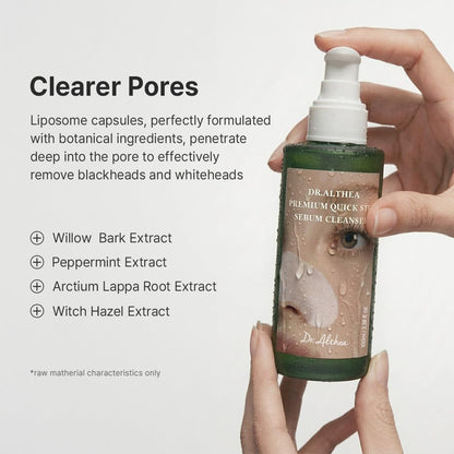 Dr. Althea Premium Quick Step Sebum Cleanser 100ml Korean pore cleansing solution for removing excess sebum, blackheads, and clogged pores on the nose and T-zone available in UAE.