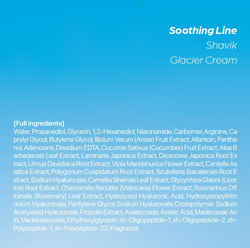 Seapuri Shavik Glacier Cream ingredients list