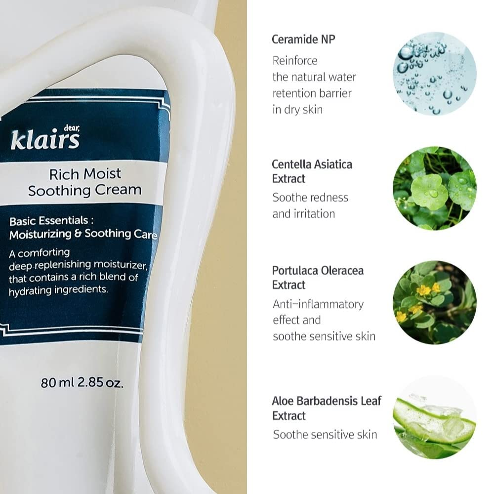 Dear, Klairs Rich Soothing Cream 80mL Dear, Klairs