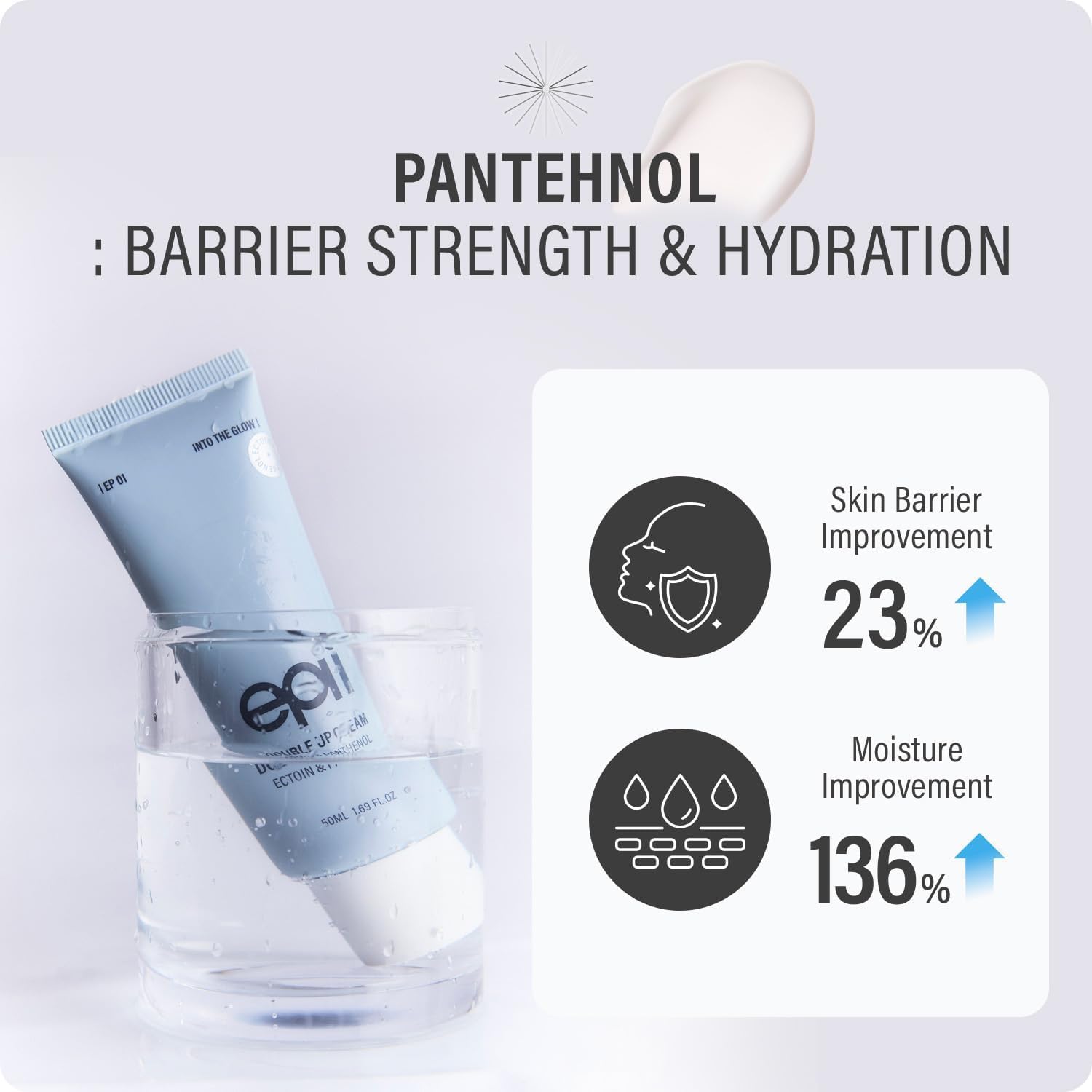 epii Double Up Cream Ectoin and Panthenol 50ml dual moisturizer with 15% Squalane, Niacinamide and Allantoin for soothing hydration and skin-barrier support in UAE.