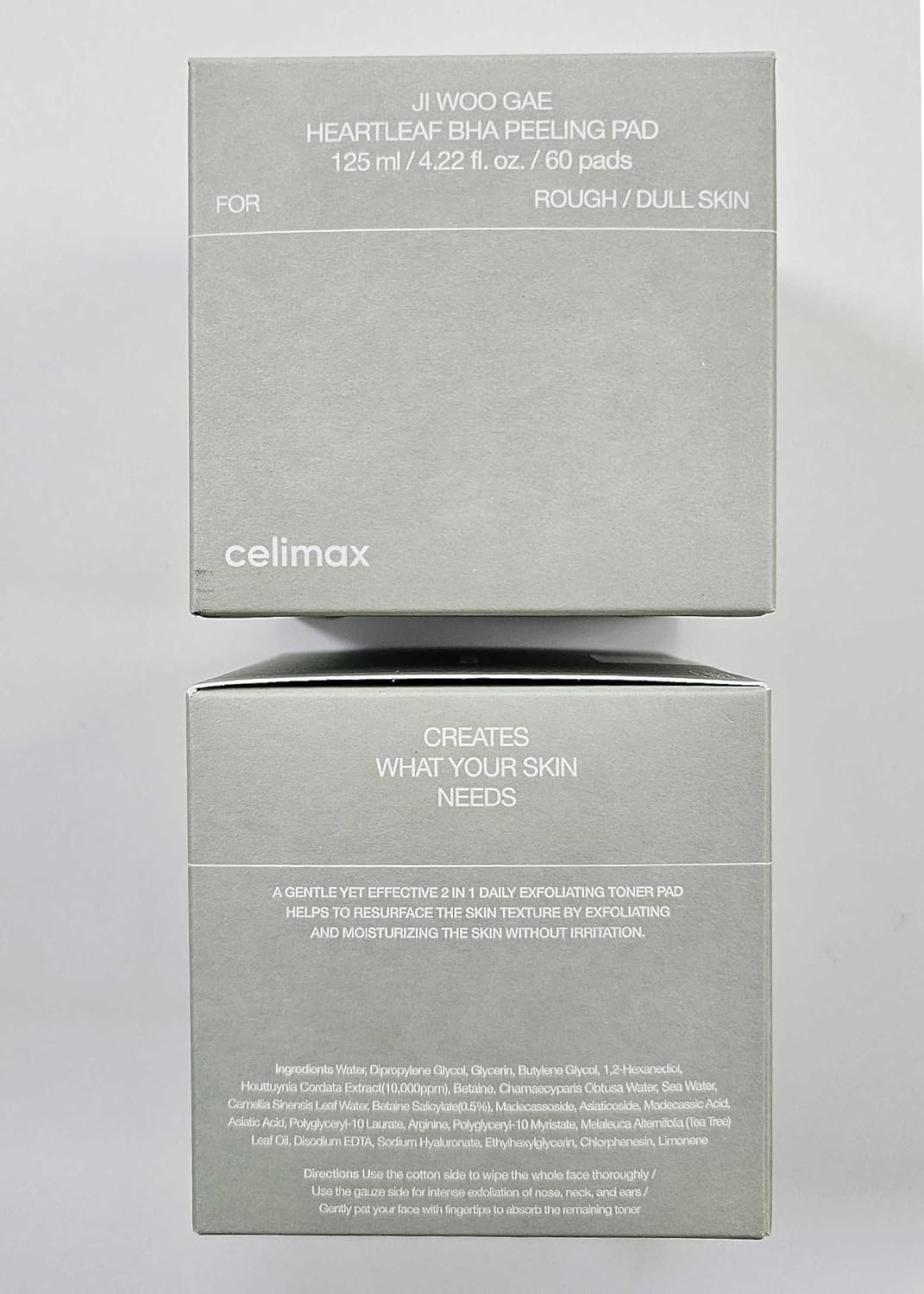 box packaging of celimax Ji Woo Gae Heartleaf BHA Peeling Pad 