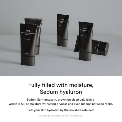 multiple tubes of Abib Sedum Hyaluron Sunscreen Protection