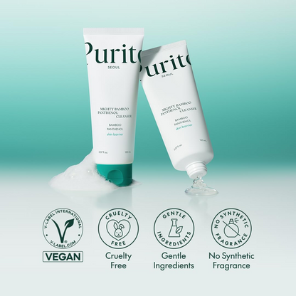 two 150mL tubes of PURITO Mighty Bamboo Panthenol Cleanser 
