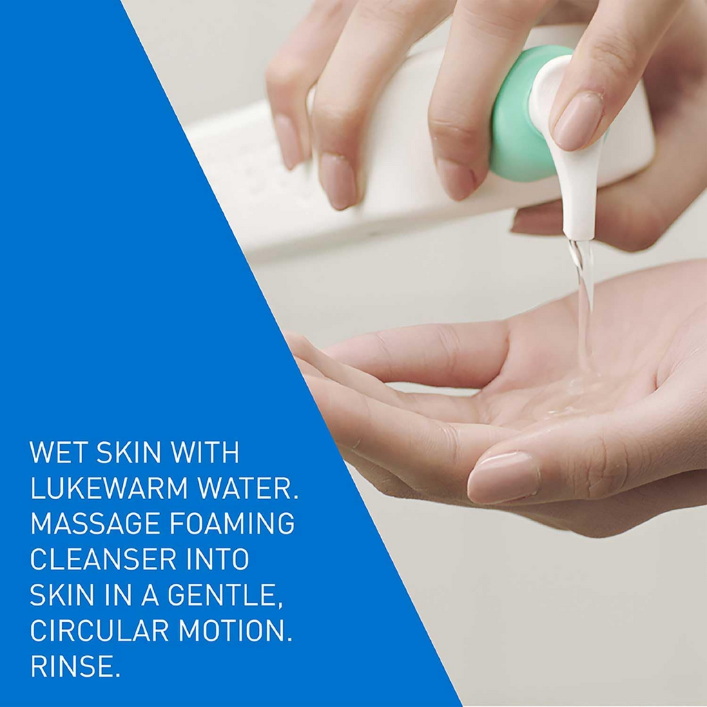 CeraVe Foaming Cleanser for Normal to Oily Skin product dispensed on hand