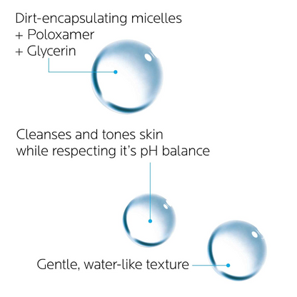 LA ROCHE-POSAY Oil Infused Micellar Water Ultra droplets on a surface