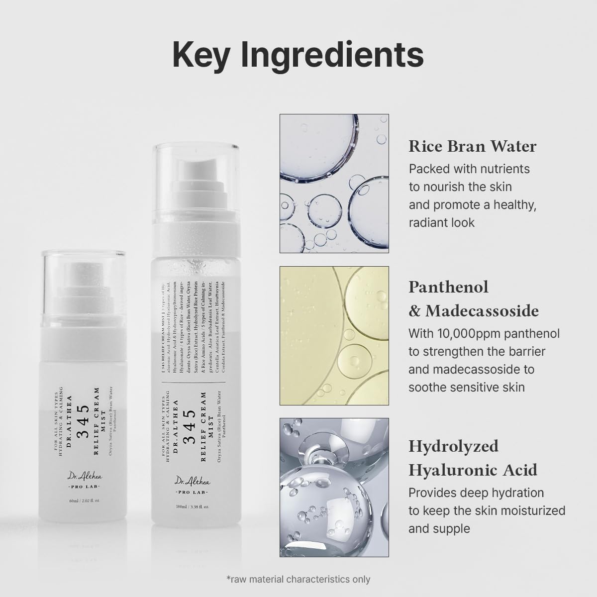 Dr. Althea 345 Relief Cream Mist 100ml hydrating soothing Korean face mist with Panthenol and Rice Bran Water UAE