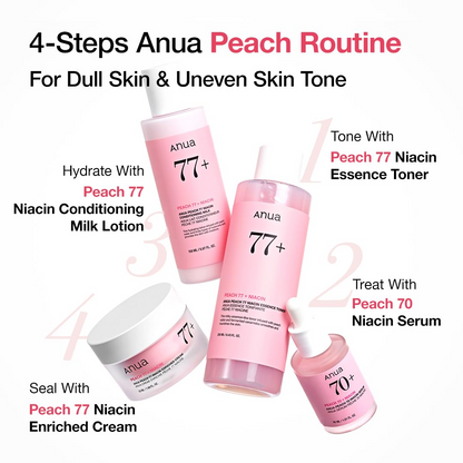 multiple products of anua peach routine