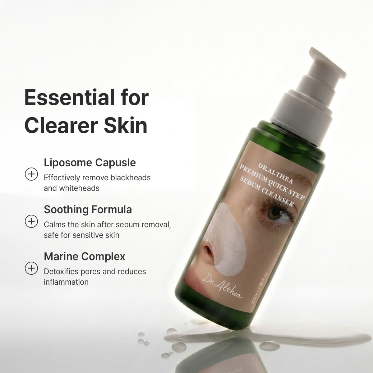Dr. Althea Premium Quick Step Sebum Cleanser 100ml Korean pore cleansing solution for removing excess sebum, blackheads, and clogged pores on the nose and T-zone available in UAE.