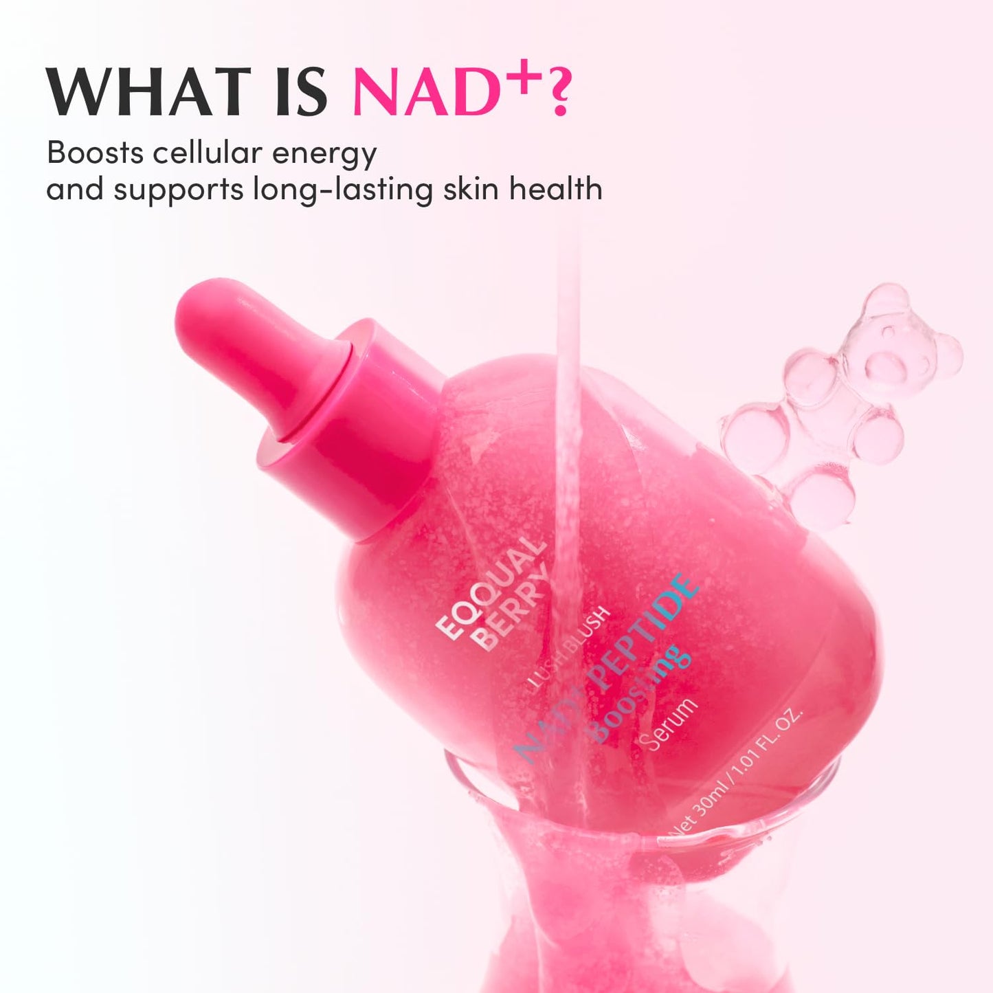 EQQUALBERRY Lush Blush NAD+ Peptide Boosting Serum 30 mL bottle