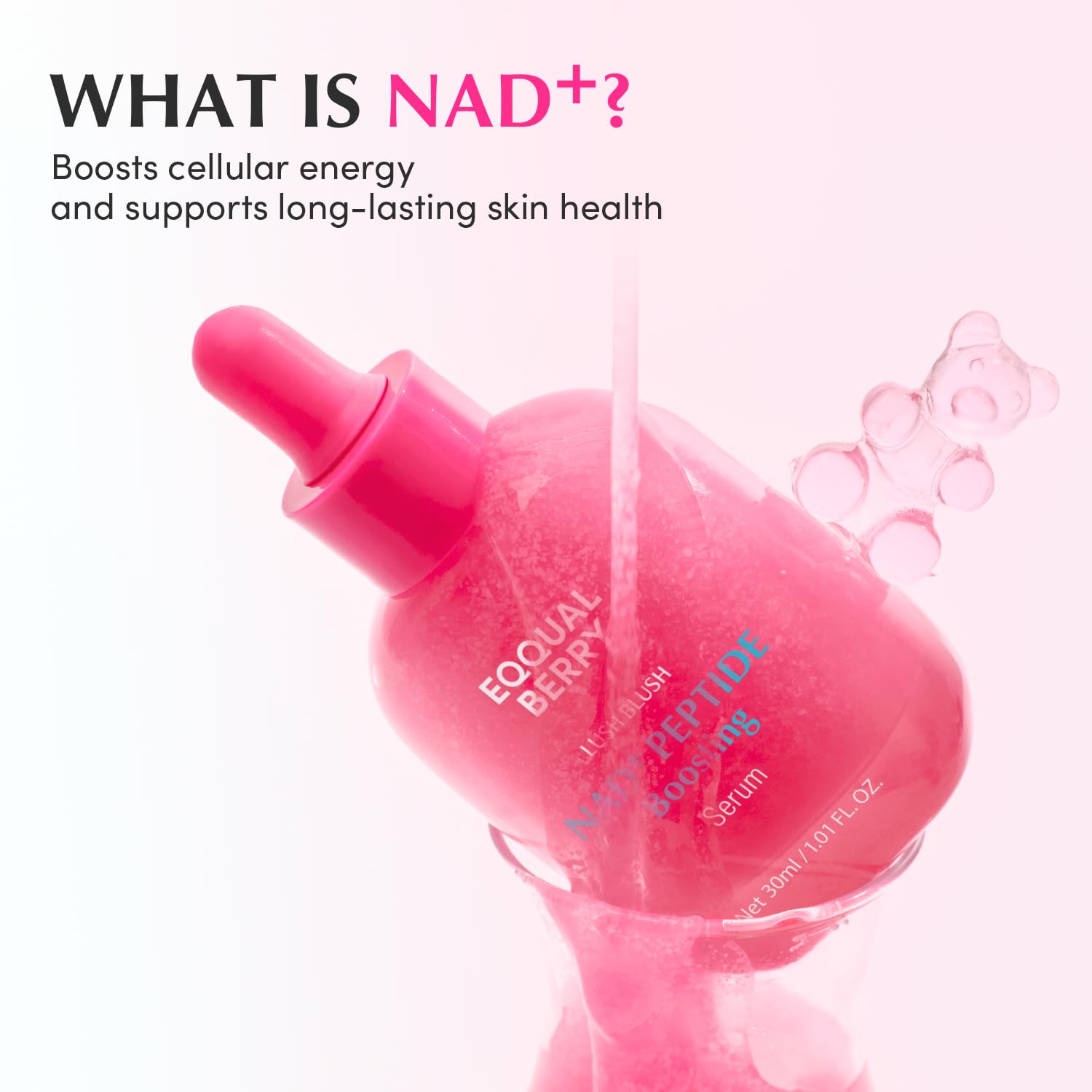 EQQUALBERRY Lush Blush NAD+ Peptide Boosting Serum 30 mL bottle