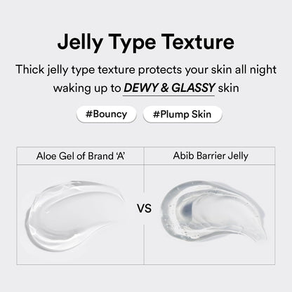 Abib Rice Probiotics Overnight Mask Barrier Jelly 80ml Korean sleeping mask with rice bran ferment, probiotics and hyaluronic acid for overnight hydration, soothing and skin barrier care in UAE.
