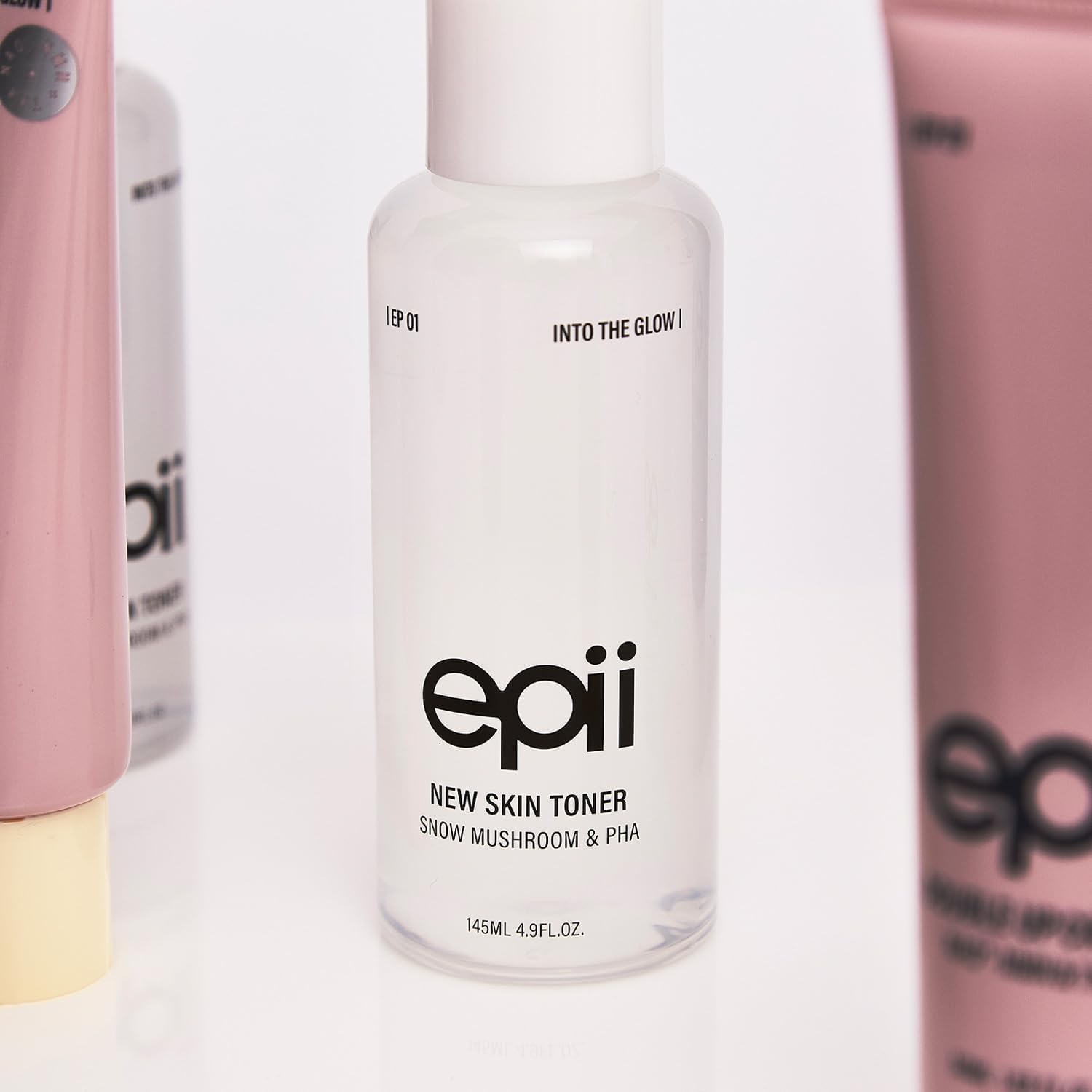 epii New Skin Toner Snow Mushroom and 5% PHA 145ml hydrating Korean exfoliating toner with Panthenol and Hyaluronic Acid for smoother, radiant skin in UAE.