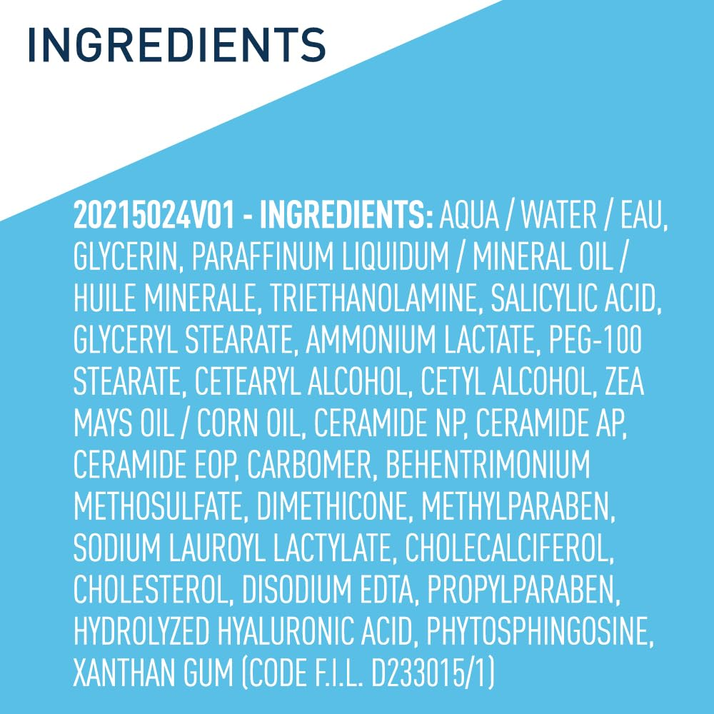 CeraVe SA Lotion for Rough & Bumpy Skin ingredients list 