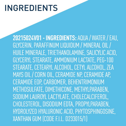 CeraVe SA Lotion for Rough & Bumpy Skin ingredients list 