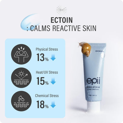 epii Double Up Cream Ectoin and Panthenol 50ml dual moisturizer with 15% Squalane, Niacinamide and Allantoin for soothing hydration and skin-barrier support in UAE.