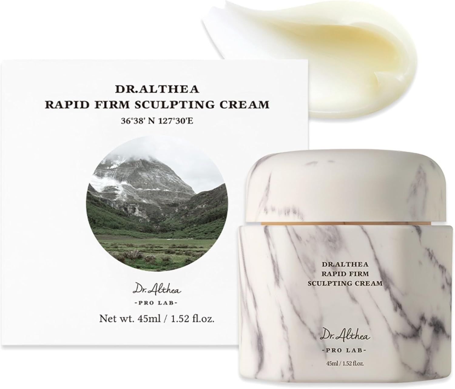 Dr. Althea Rapid Firm Sculpting Cream 45ml Korean firming moisturizer with Edelweiss, peptides, collagen, Idebenone and Hyaluronic Acid for hydration, fine-line care and improved skin elasticity in UAE.