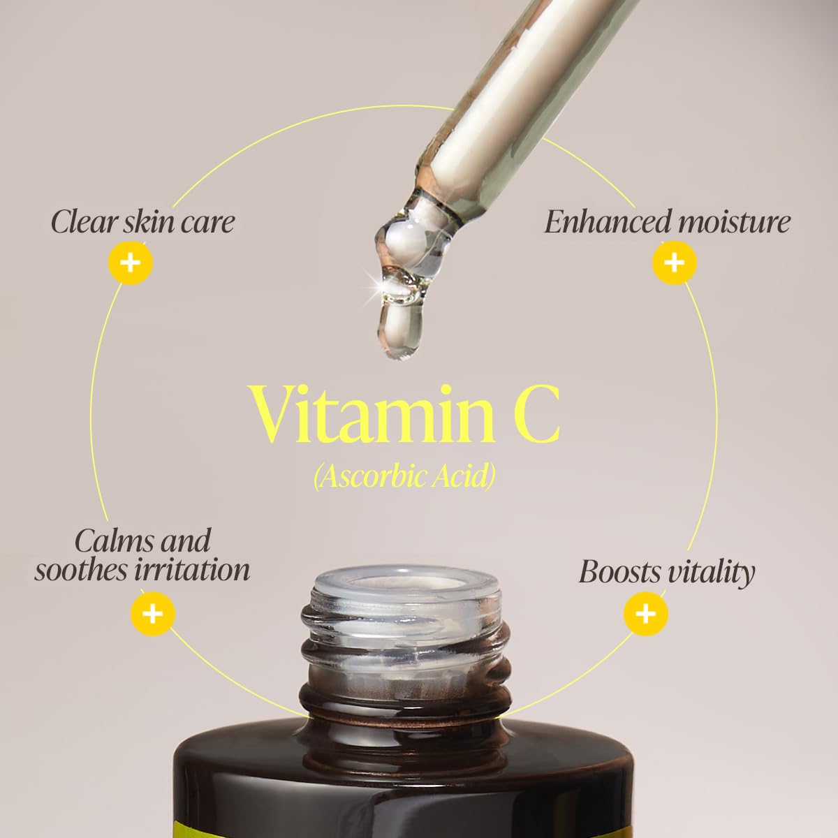 open bottle of Goodal Green Tangerine Vita C 15 Dark Spot Care Ampoule