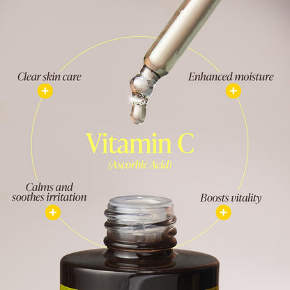 open bottle of Goodal Green Tangerine Vita C 15 Dark Spot Care Ampoule