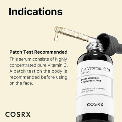 COSRX The Vitamin C 23 Serum open bottle and dropper