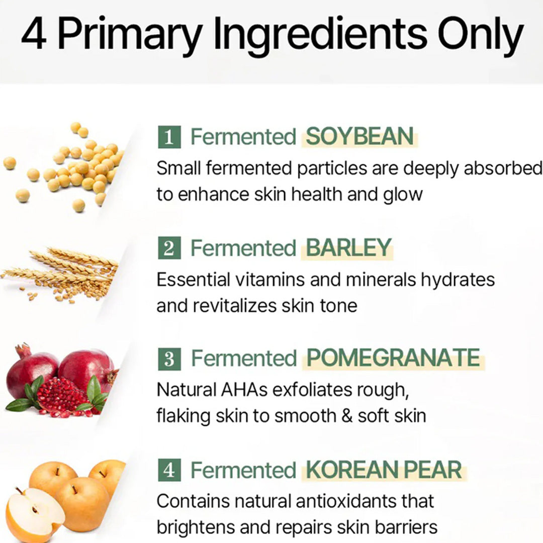 soybean, barley, pomegranate, korean pear as ingredients