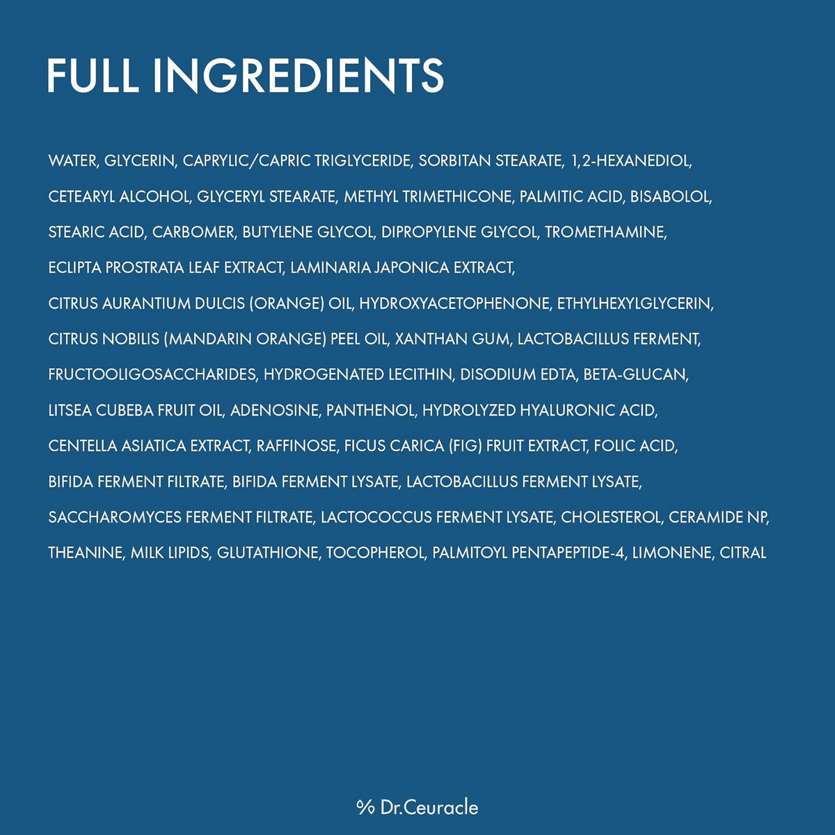 Dr.Ceuracle Pro Balance Biotics Moisturizer ingredients list