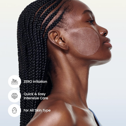 side pose of a woman wearing BIODANCE Cera-nol Gel Toner Pad on her cheek 