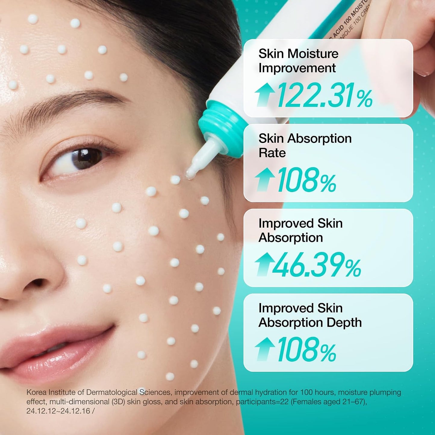 Anua PDRN Hyaluronic Acid 100 Moisturizing Cream 60ml Korean face moisturizer with salmon PDRN, collagen, squalane and multiple hyaluronic acids for deep hydration, plumping and radiant skin in UAE.