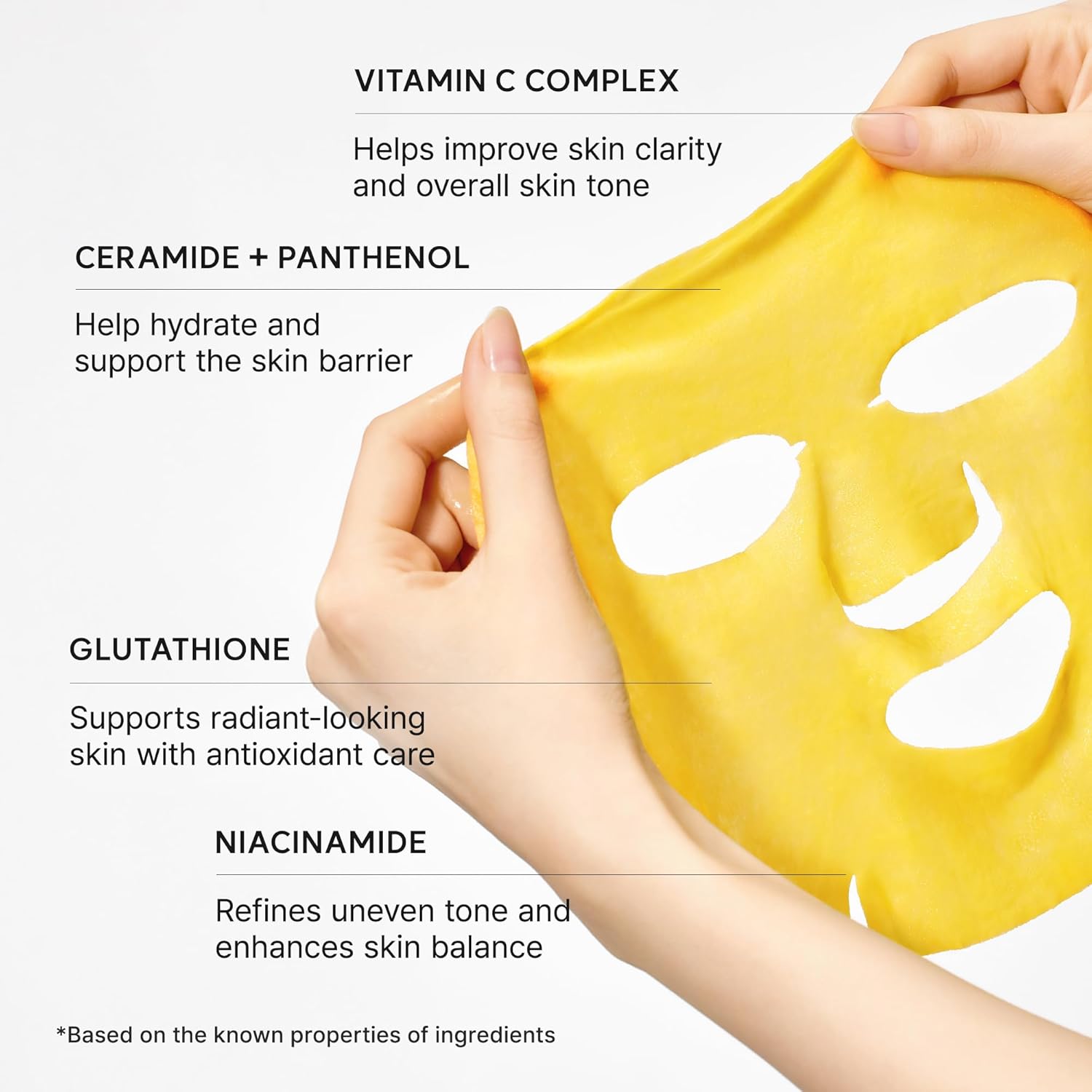 Arencia Vitamin C Booster Shot Mask 135mL 5-sheet with ceramide panthenol glutathione and niacinamide for uneven tone and enhances skin balance best for uae climate