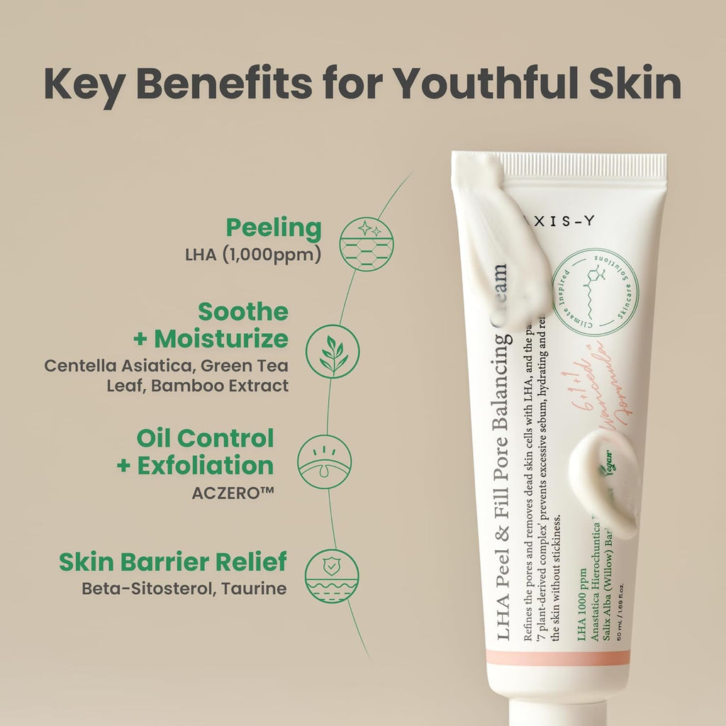 a tube of AXIS-Y LHA Peel & Fill Pore Balancing Cream
