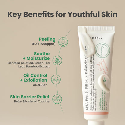 a tube of AXIS-Y LHA Peel & Fill Pore Balancing Cream