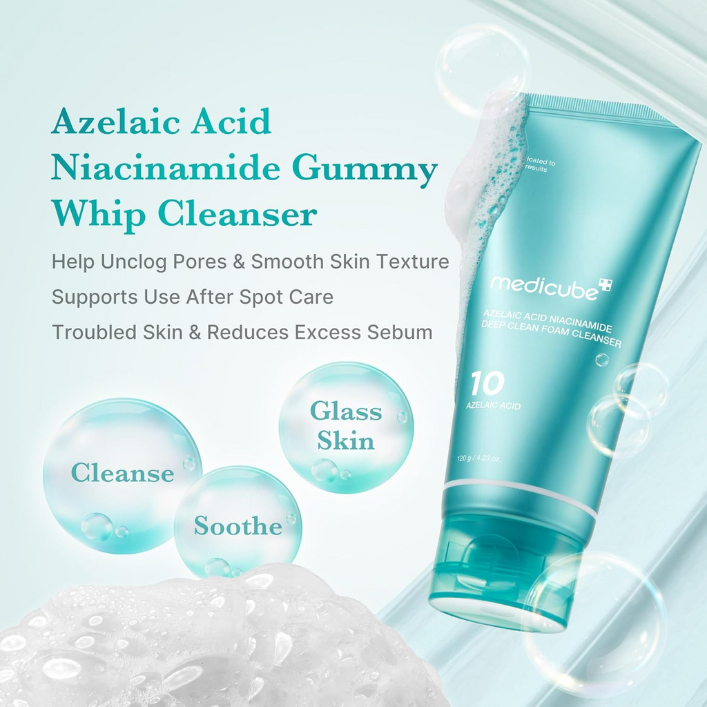 medicube Azelaic Acid And Niacinamide Deep Clean Foam Cleanser tube bottle