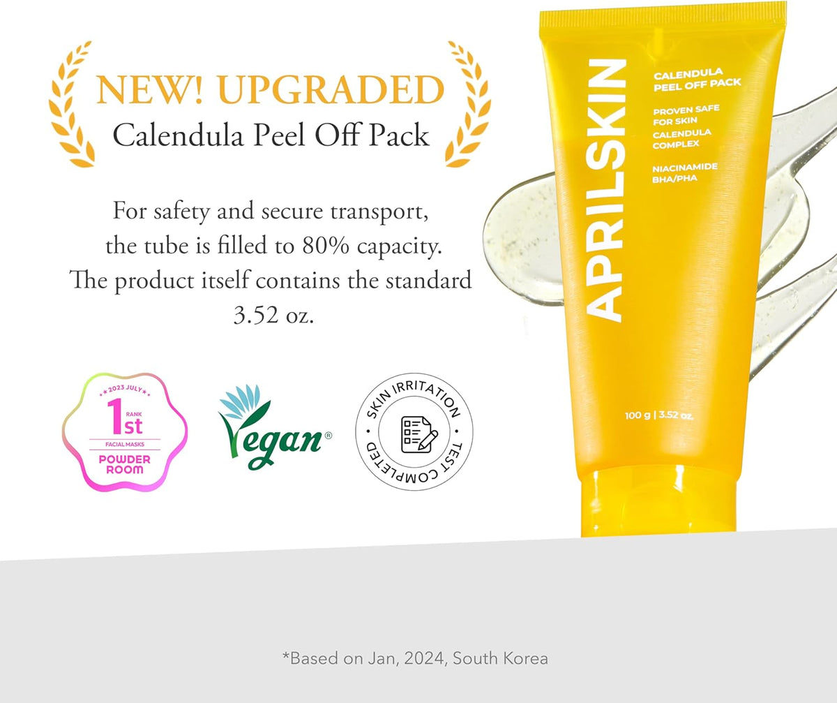 tube bottle of Aprilskin Calendula Peel Off Pore Minimizing Facial Mask