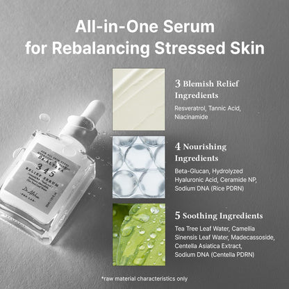 Dr. Althea 345 Relief Serum 30ml Korean calming serum with PDRN, Ceramide NP, Panthenol, Tea Tree Leaf Water and Niacinamide for sensitive, dehydrated and blemish-prone skin in UAE.