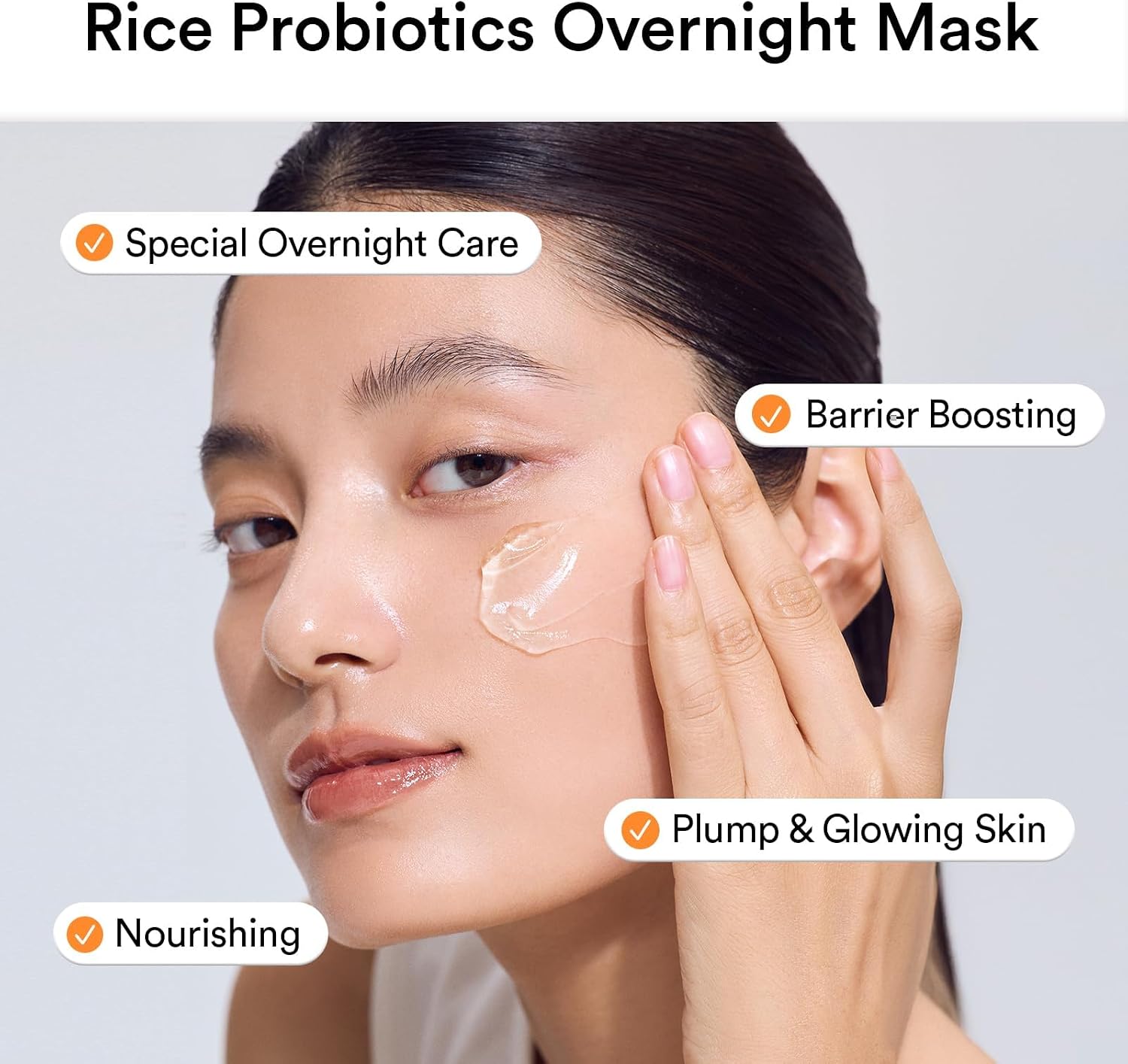 Abib Rice Probiotics Overnight Mask Barrier Jelly 80ml Korean sleeping mask with rice bran ferment, probiotics and hyaluronic acid for overnight hydration, soothing and skin barrier care in UAE.