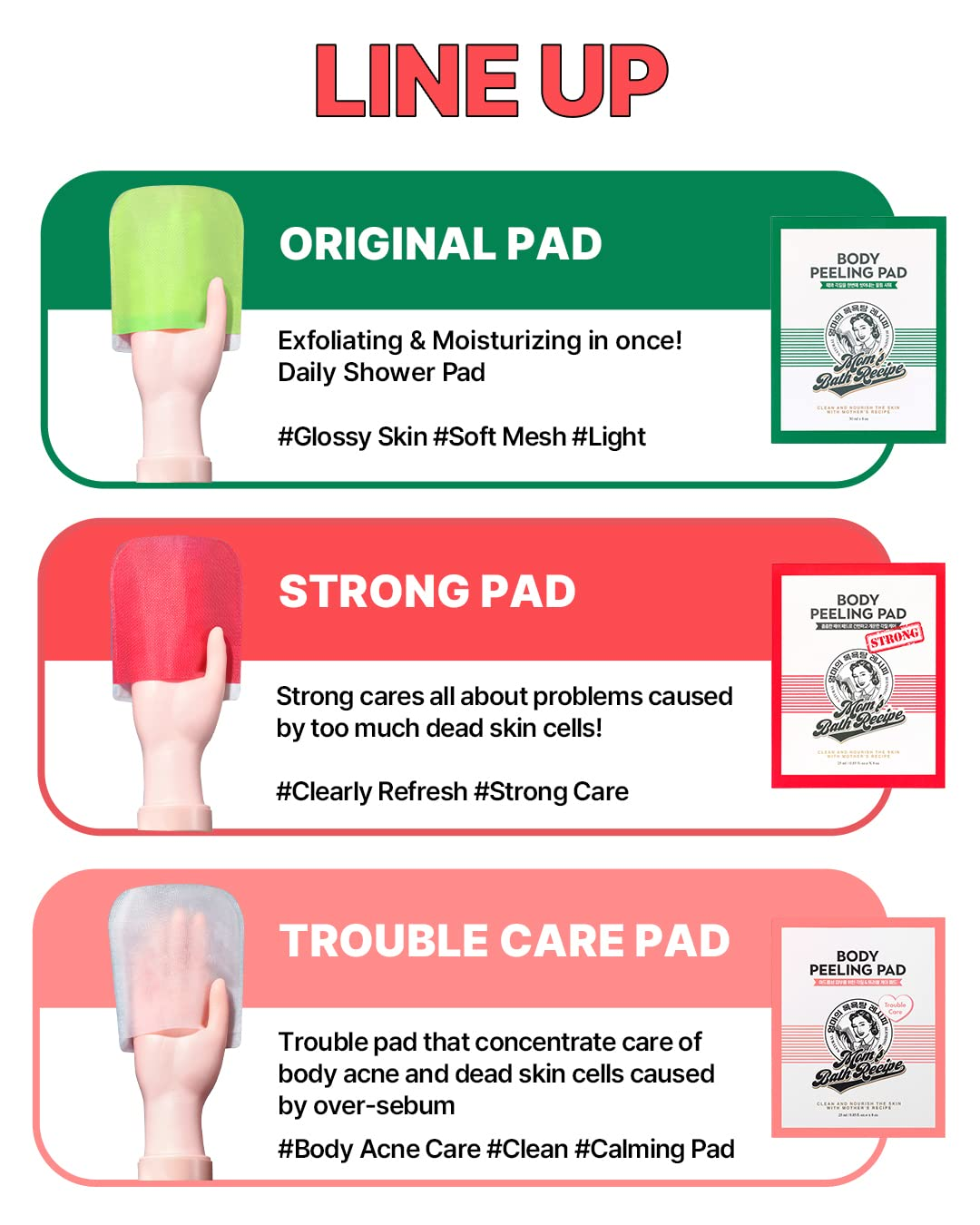 Mom’s Bath Recipe Body Peeling Pad Strong (8 Sheets) Mom's Bath Recipe