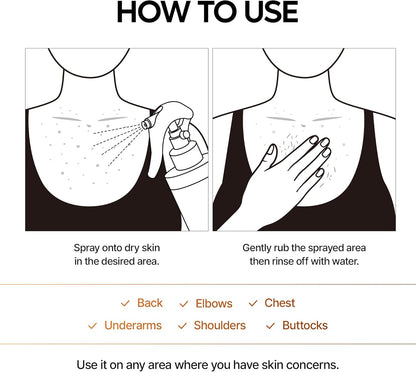 how to use Dr. Melaxin Peel Shot Body Spray 200ml