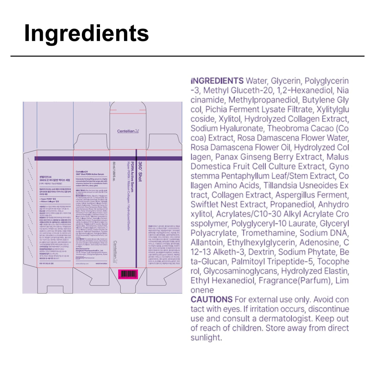 Centellian24 360° Shot PDRN Active Serum | PDRN Firming, Brightening & Anti-Aging Serum UAE