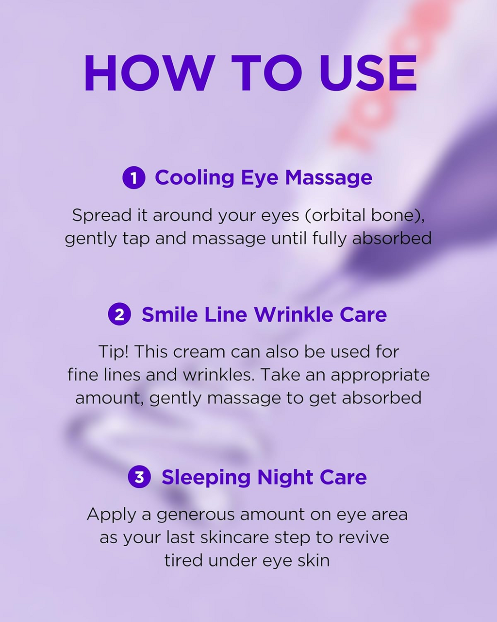directions to use TOCOBO Collagen Brightening Eye Gel Cream 30mL