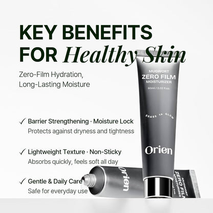 Orien Mugwort Zero Film Moisturizer 60ml lightweight Korean face cream for daily hydration, skin comfort and a non-greasy finish in UAE.